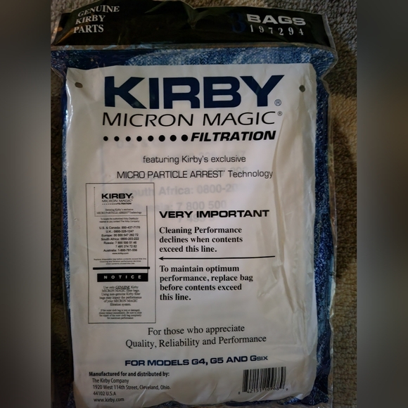 6 Bags For Kirby Vacuum Bags G3 G4 G5 Gsix Ultimate Micron Magic Filtration New - Picture 3 of 5